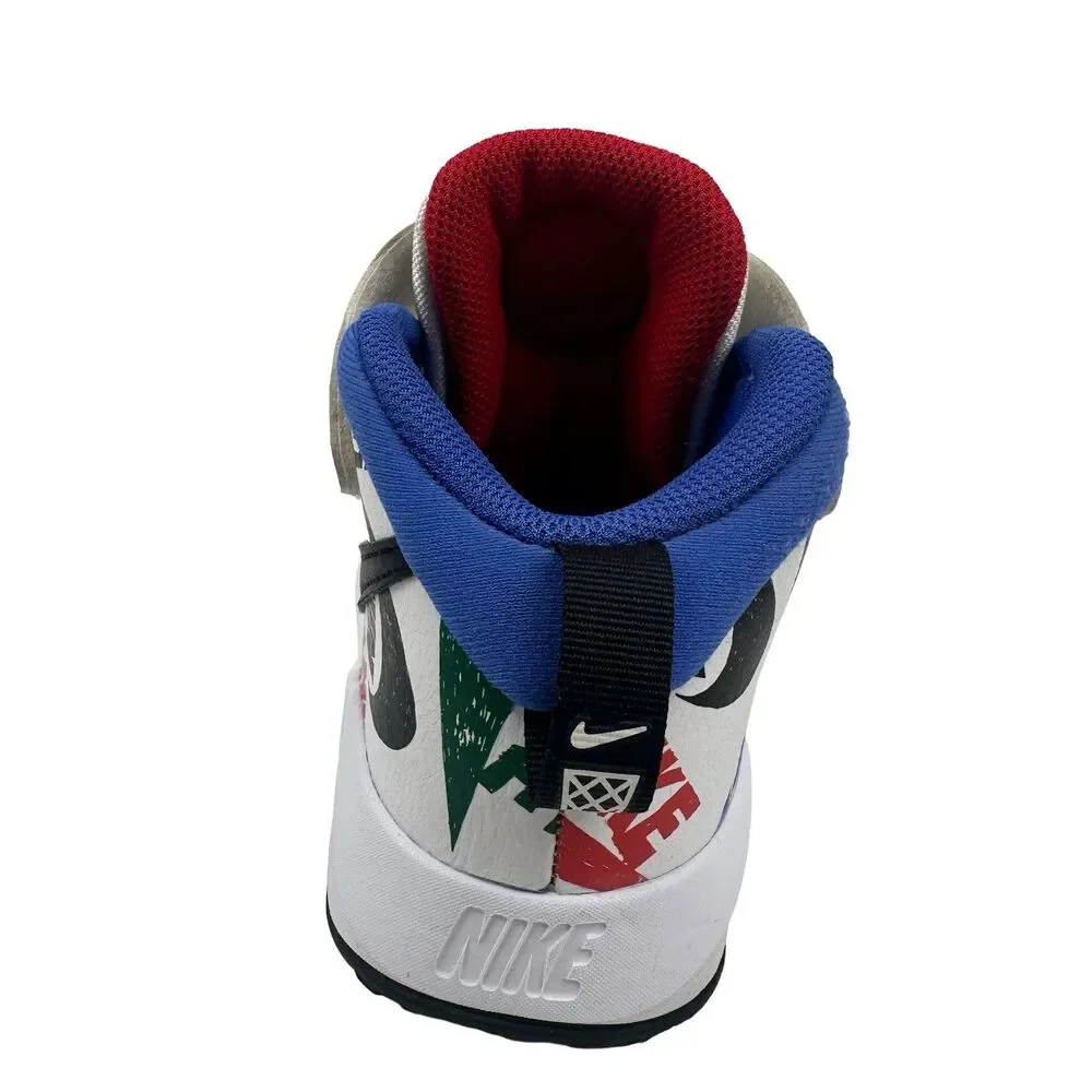 Nike Team Hustle Basketball Shoes Size US 2.5Y Red White Blue CW5816-100